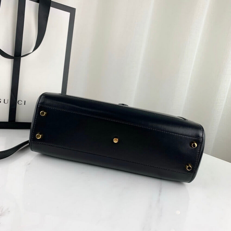 Replica Gucci Jackie 1961 Medium Tote Bag In Black Leather 649016 - Image 12