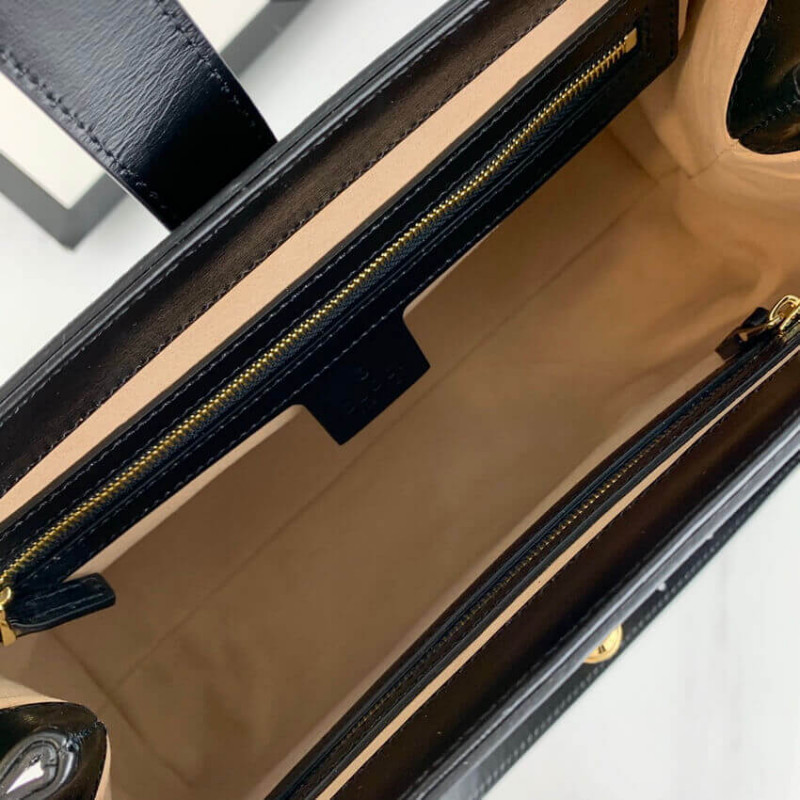 Replica Gucci Jackie 1961 Medium Tote Bag In Black Leather 649016 - Image 16