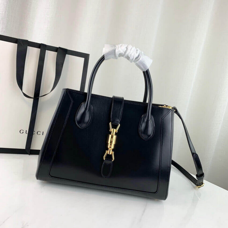 Replica Gucci Jackie 1961 Medium Tote Bag In Black Leather 649016 - Image 9