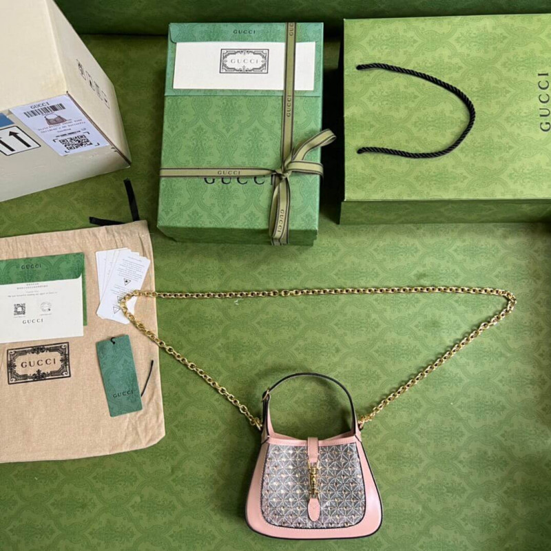 Replica Gucci Jackie 1961 Mini Crystal Gg Should Bag 677027 Black - Image 9
