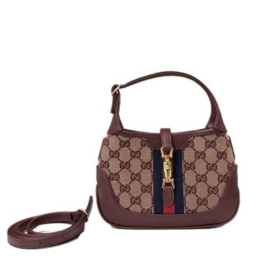 Replica Gucci Jackie 1961 Mini Shoulder Bag 637092 In Burgundy Gg Canvas