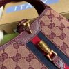 Best Replicas Bags - Gucci Jackie 1961 Mini Shoulder Bag 637092 in Burgundy GG Canvas Top Quality Louis Vuitton LV Replica Bags On Sales