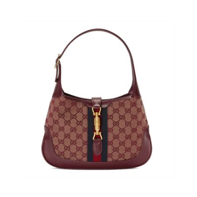 Replica Gucci Jackie 1961 Small Shoulder Bag 636706 In Burgundy Gg Canvas