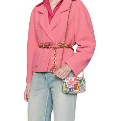 Alternative view of Replica Gucci Ken Scott Print Gg Marmont Super Mini Bag 476433