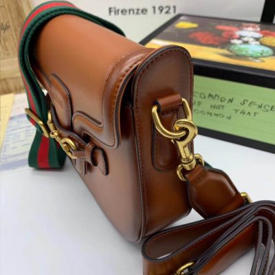 Alternative view of Replica Gucci Lady Web Calfskin Leather Shoulder Bag 384821