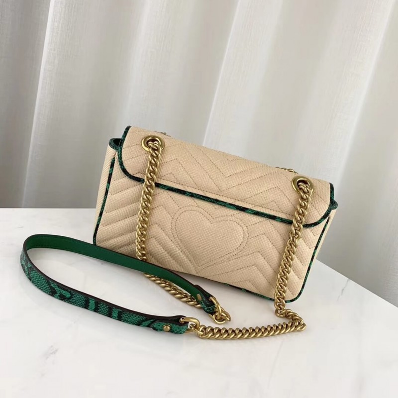Replica Gucci Online Exclusive Gg Marmont Raffia Small Shoulder Bag 443497 - Image 3