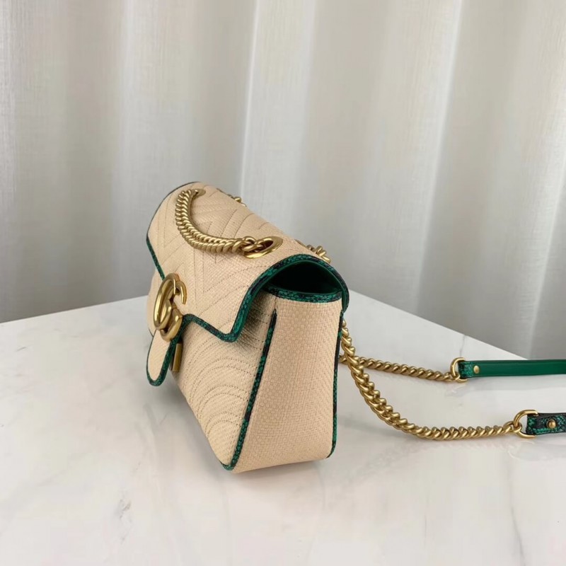 Replica Gucci Online Exclusive Gg Marmont Raffia Small Shoulder Bag 443497 - Image 8