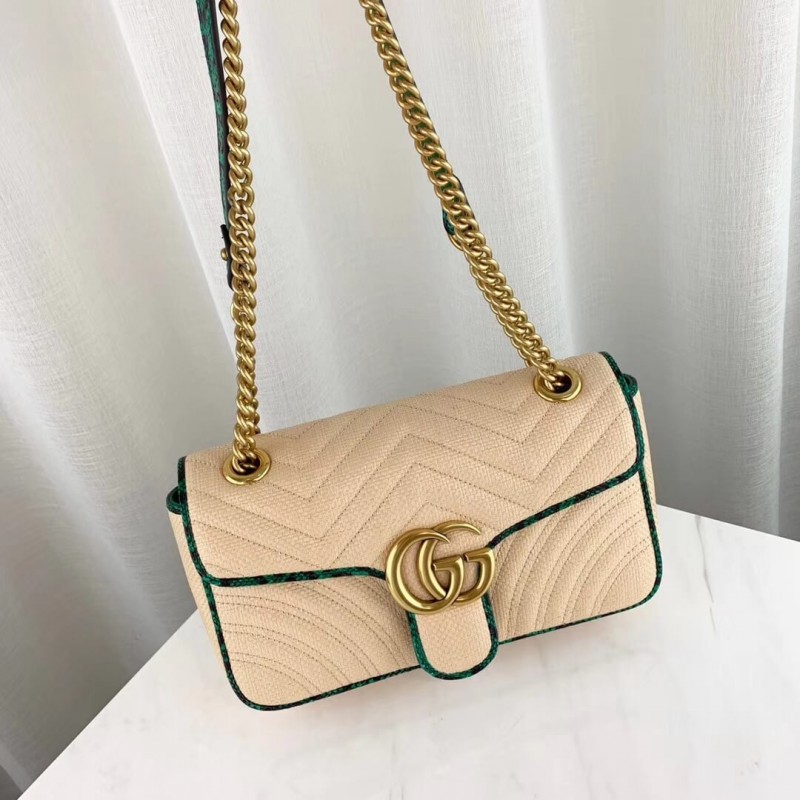 Replica Gucci Online Exclusive Gg Marmont Raffia Small Shoulder Bag 443497 - Image 9