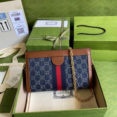 Alternative view of Replica Gucci Ophidia Gg Small Shoulder Bag 503877 In Blue Demin