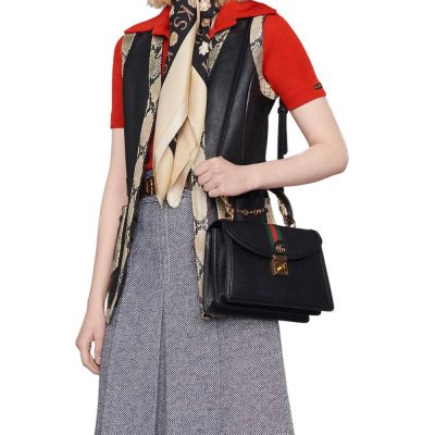 Alternative view of Replica Gucci Ophidia Leather Small Top Handle Bag With Web 651055