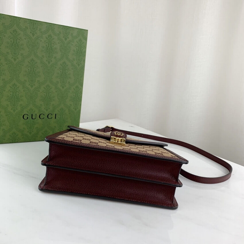 Replica Gucci Ophidia Small Top Handle Bag With Web 651055 Burgundy - Image 4