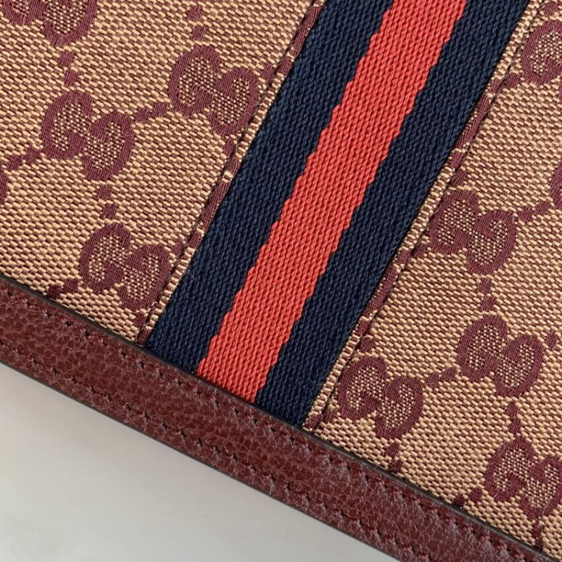 Replica Gucci Ophidia Small Top Handle Bag With Web 651055 Burgundy - Image 7