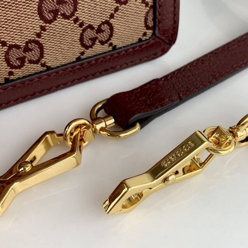 Replica Gucci Ophidia Small Top Handle Bag With Web 651055 Burgundy - Image 8