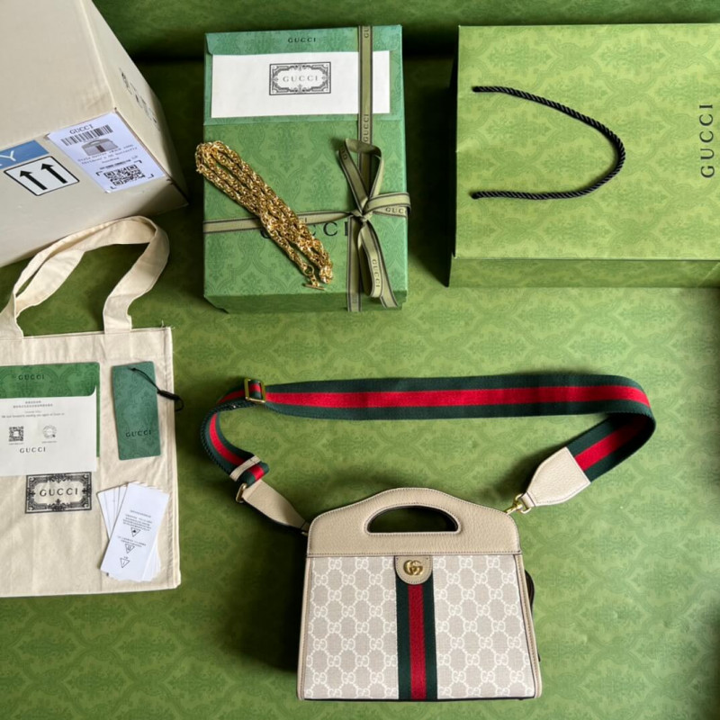 Replica Gucci Ophidia Small Tote With Web 693724 White - Image 11