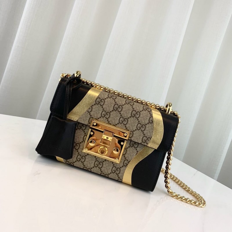 Replica Gucci Padlock Small Gg Shoulder Bag 432182 Black - Image 2