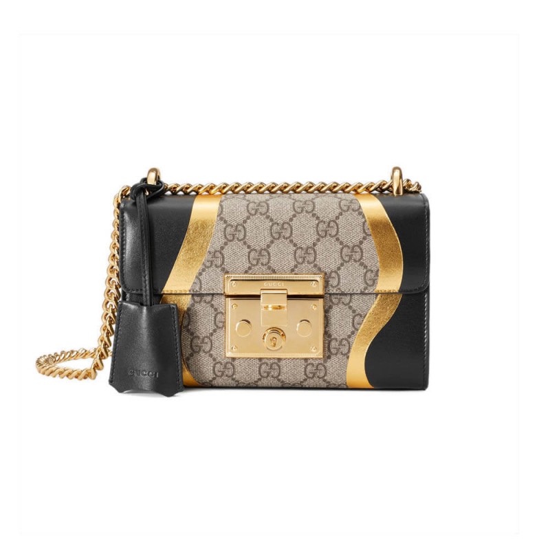 Replica Gucci Padlock Small Gg Shoulder Bag 432182 Black