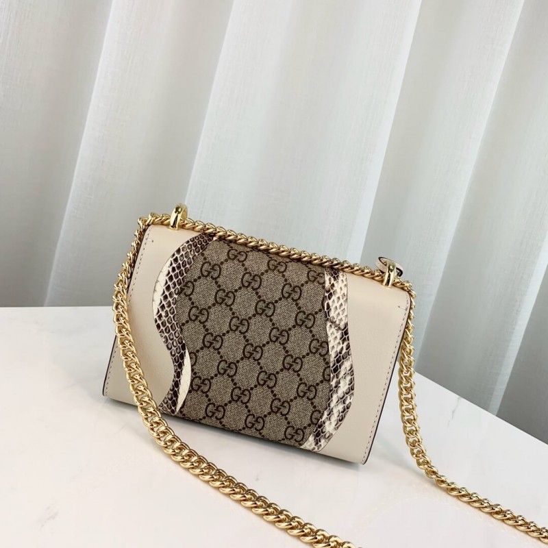Replica Gucci Padlock Snakeskin Small Shoulder Bag 432182 White - Image 3
