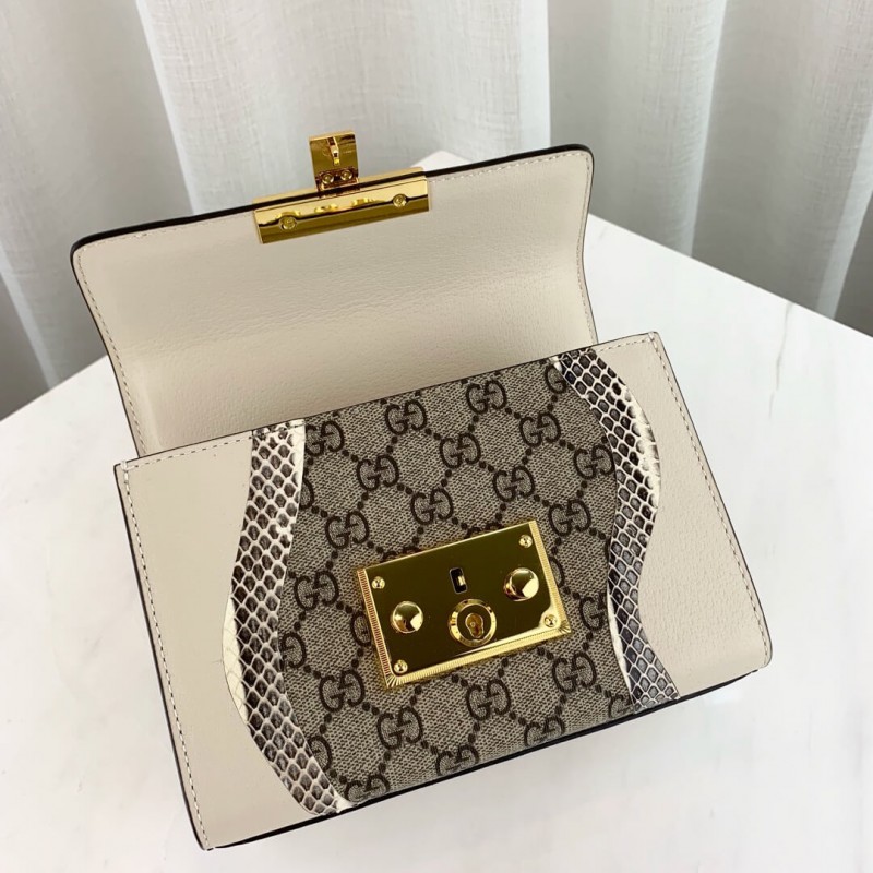 Replica Gucci Padlock Snakeskin Small Shoulder Bag 432182 White - Image 7