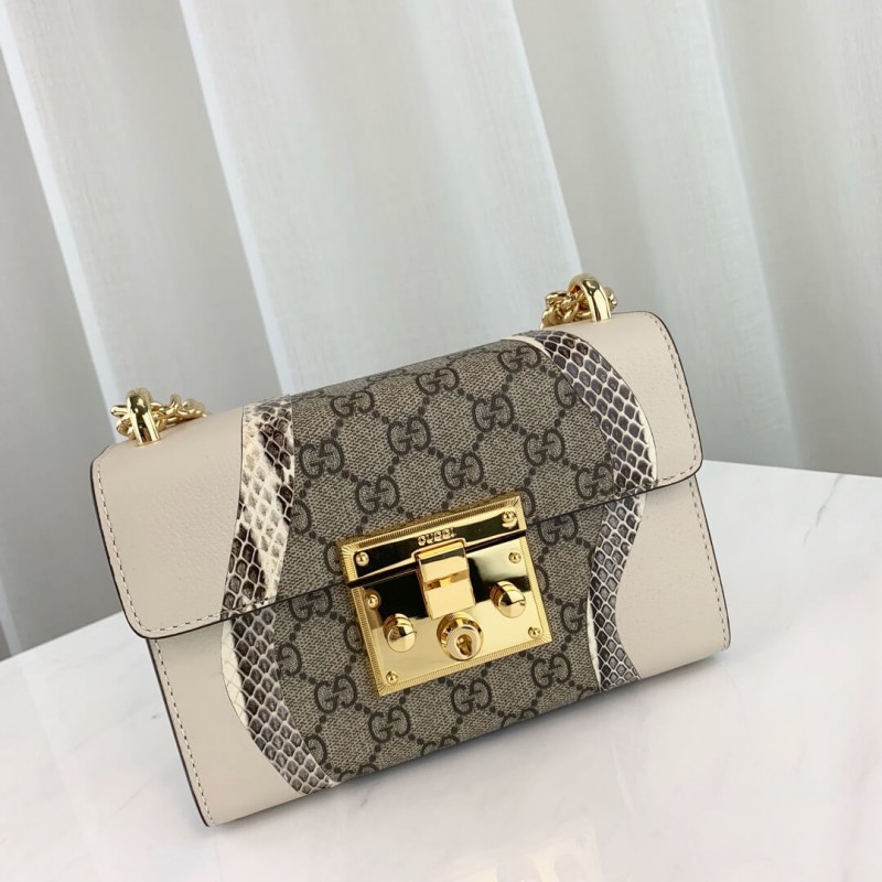 Replica Gucci Padlock Snakeskin Small Shoulder Bag 432182 White - Image 8
