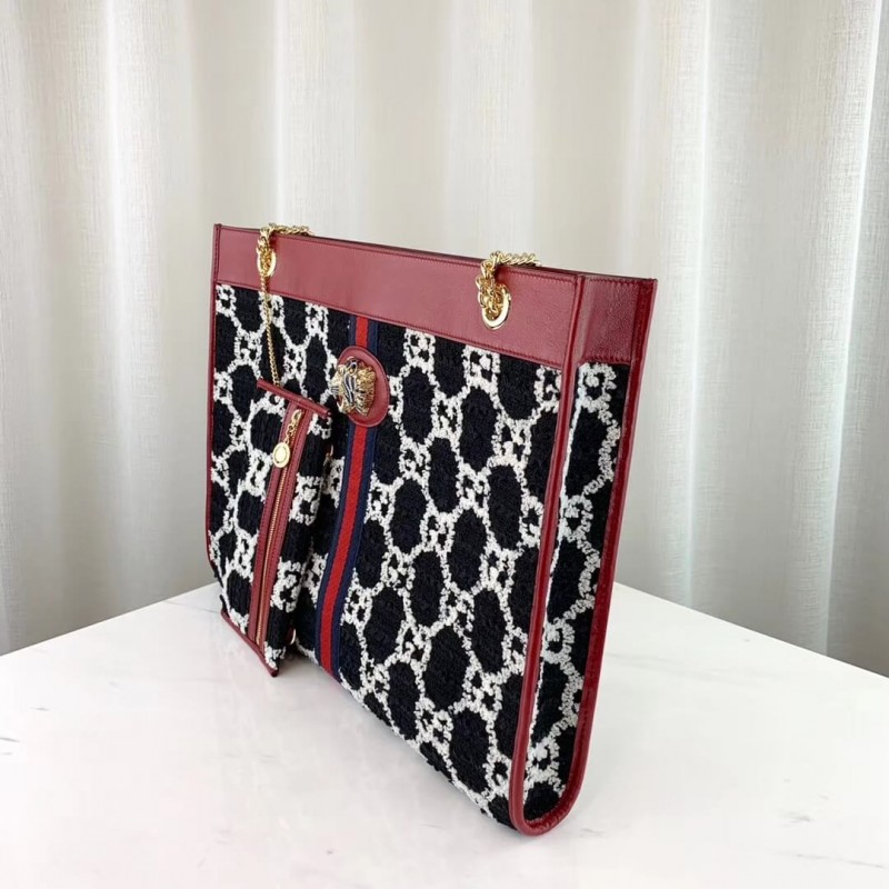 Replica Gucci Rajah Gg Tweed Large Tote 537219 - Image 4