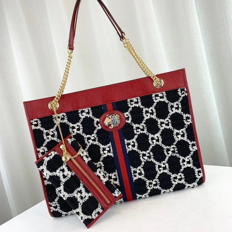 Replica Gucci Rajah Gg Tweed Large Tote 537219 - Image 6