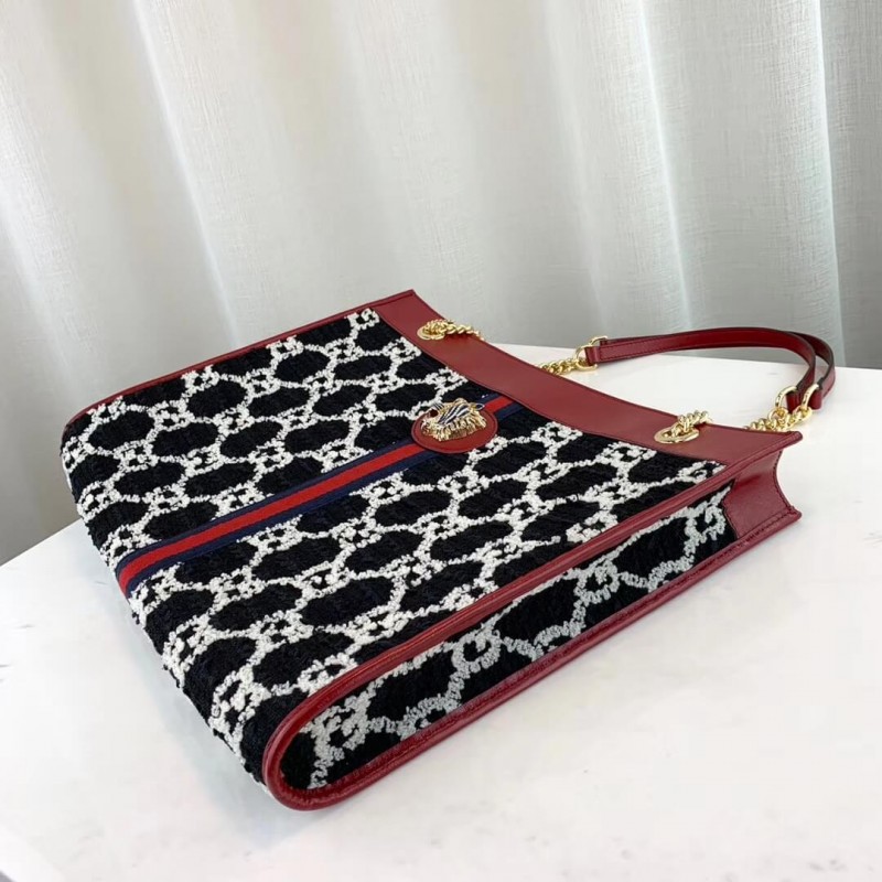 Replica Gucci Rajah Gg Tweed Large Tote 537219 - Image 8