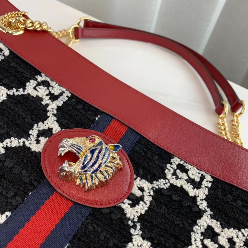 Replica Gucci Rajah Gg Tweed Large Tote 537219 - Image 9
