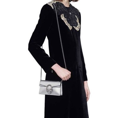 Alternative view of Replica Gucci Silver Dionysus Super Mini Bag 476432