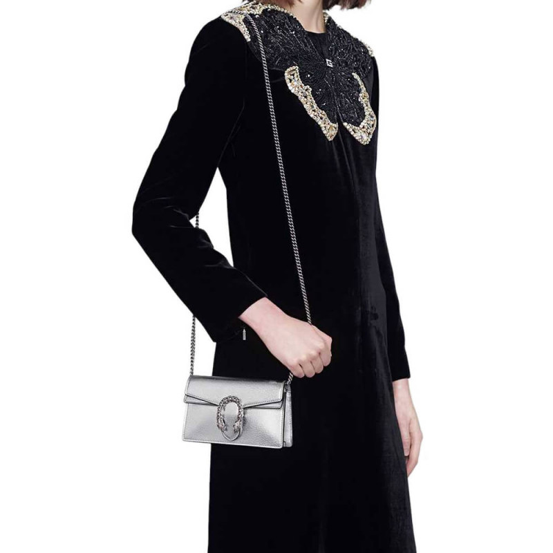 Replica Gucci Silver Dionysus Super Mini Bag 476432 - Image 2