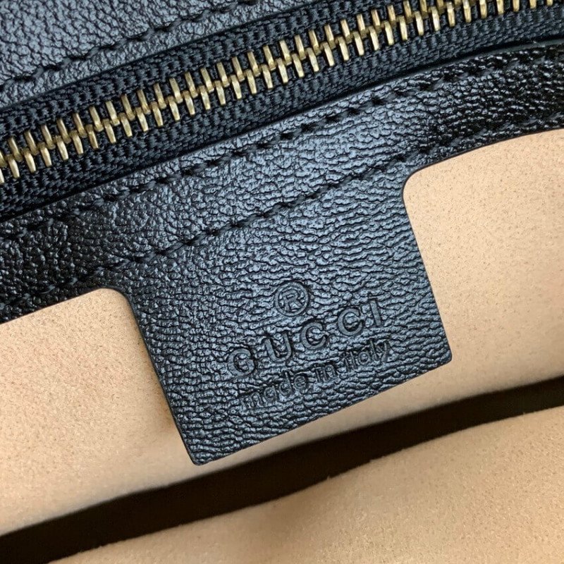 Replica Gucci Small Top Handle Bag With Double G In Black Leather 658450 - Image 12
