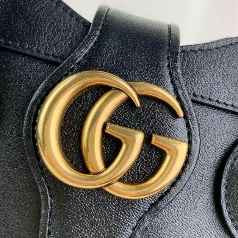 Replica Gucci Small Top Handle Bag With Double G In Black Leather 658450 - Image 8