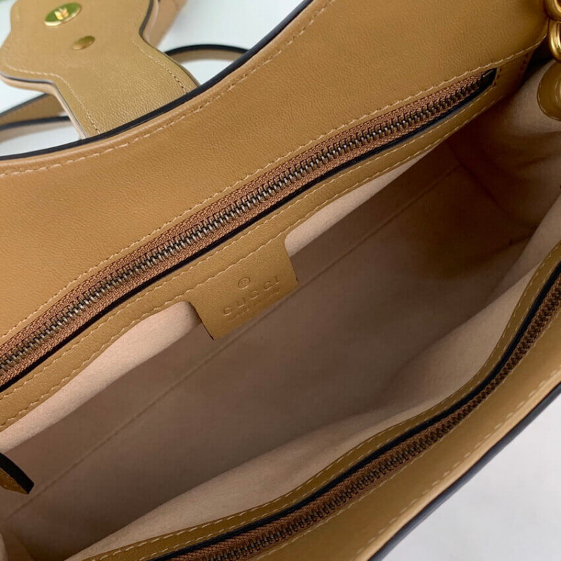 Replica Gucci Small Top Handle Bag With Double G In Brown Leather 658450 - Image 11