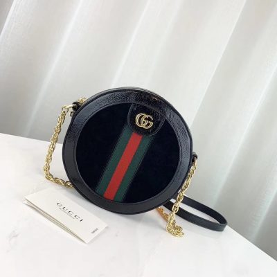 Alternative view of Replica Gucci Suede Ophidia Mini Round Shoulder Bag 550618