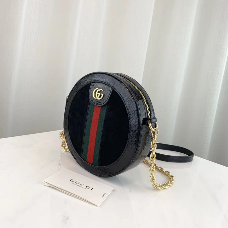 Replica Gucci Suede Ophidia Mini Round Shoulder Bag 550618 - Image 3