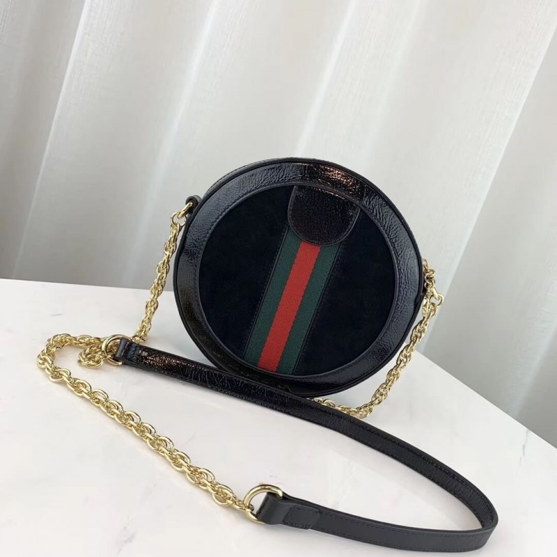 Replica Gucci Suede Ophidia Mini Round Shoulder Bag 550618 - Image 4