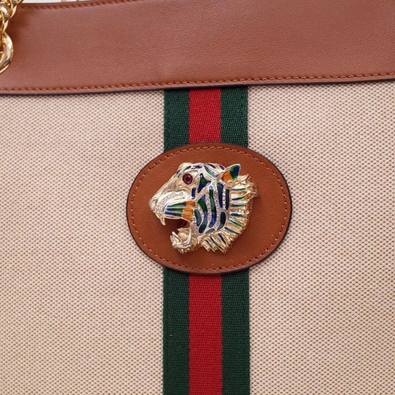 Replica Gucci Vintage Canvas Rajah Gg Tweed Large Tote 537219 - Image 3