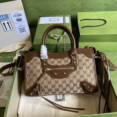 Replica Gucci X Balenciaga Gg Canvas City Bag 30Cm 658598