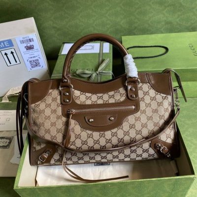 Replica Gucci X Balenciaga Gg Canvas City Bag 38Cm 658597