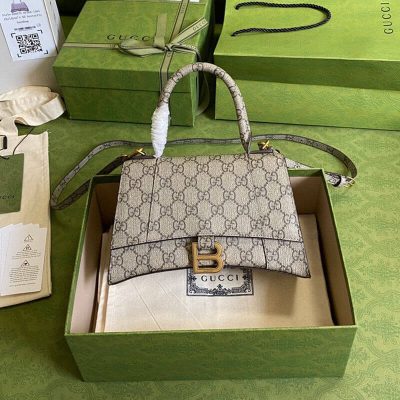Replica Gucci X Balenciaga Hourglass Small Top Handle Bag 658575
