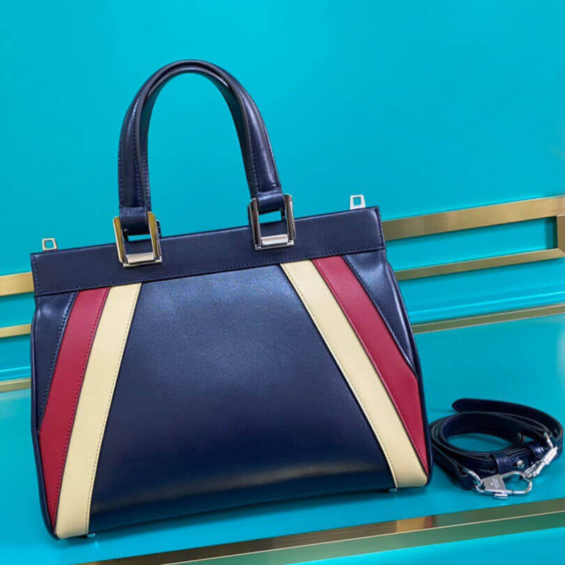 Replica Gucci Zumi Smooth Leather With Stripes Small Top Handle Bag 569712 - Image 3