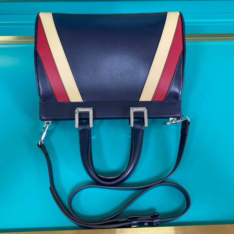 Replica Gucci Zumi Smooth Leather With Stripes Small Top Handle Bag 569712 - Image 5