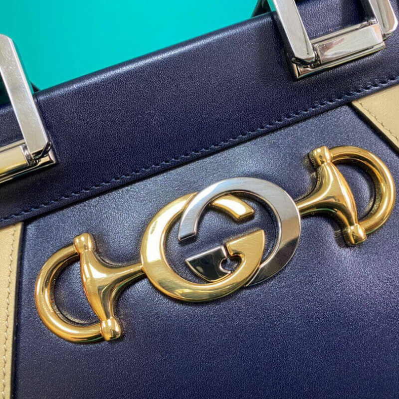 Replica Gucci Zumi Smooth Leather With Stripes Small Top Handle Bag 569712 - Image 6