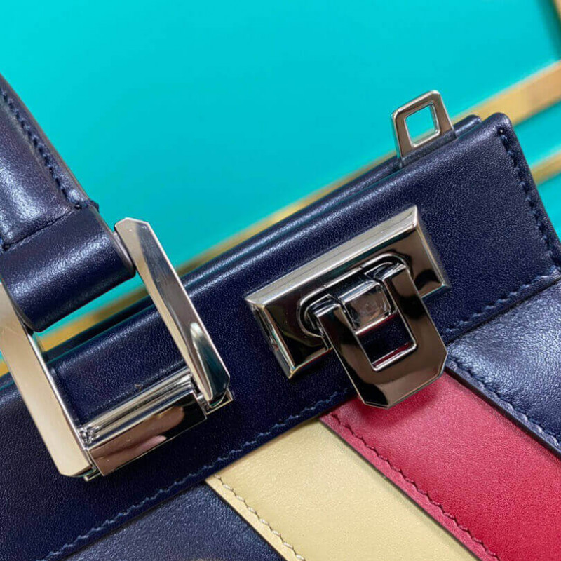Replica Gucci Zumi Smooth Leather With Stripes Small Top Handle Bag 569712 - Image 7