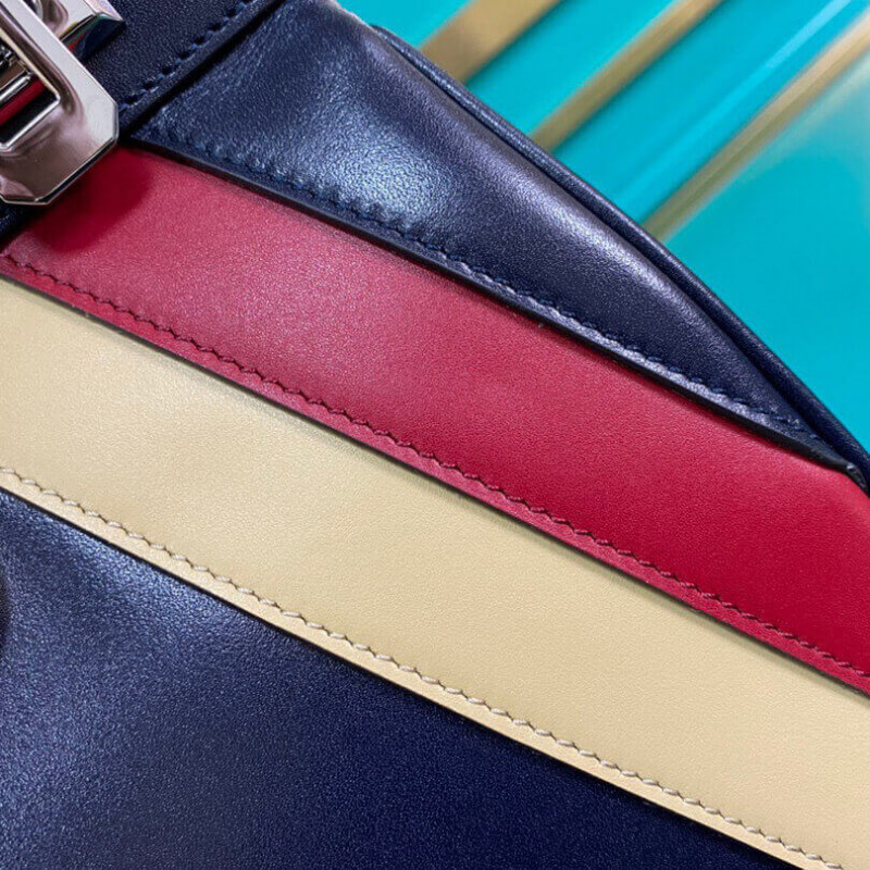 Replica Gucci Zumi Smooth Leather With Stripes Small Top Handle Bag 569712 - Image 8