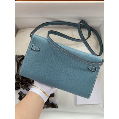 Alternative view of Replica Hermes Kelly Wallet To Go Woc 499041 Blue