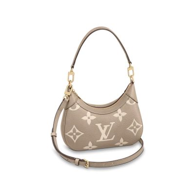 Replica Louis Vuitton Bicolor Monogram Empreinte Leather Bagatelle M46112 Grey/Beige