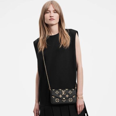 Alternative view of Replica Louis Vuitton Bicolor Monogram Empreinte Leather Felicie Pochette M80482
