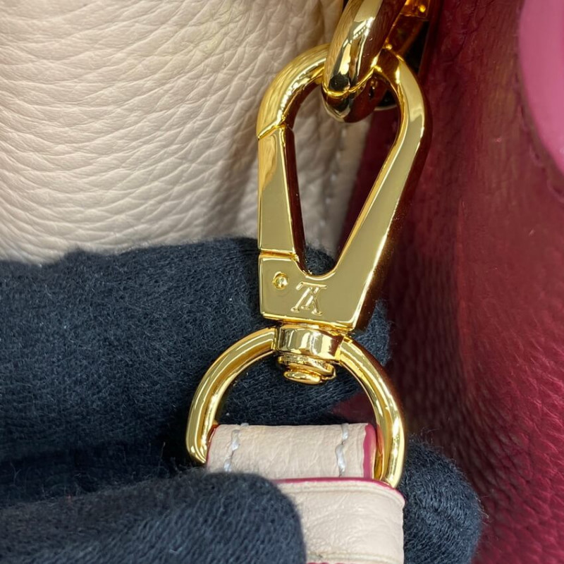 Replica Louis Vuitton Capucines Bb M59061 Eggshell/Lie De Vin Red - Image 11
