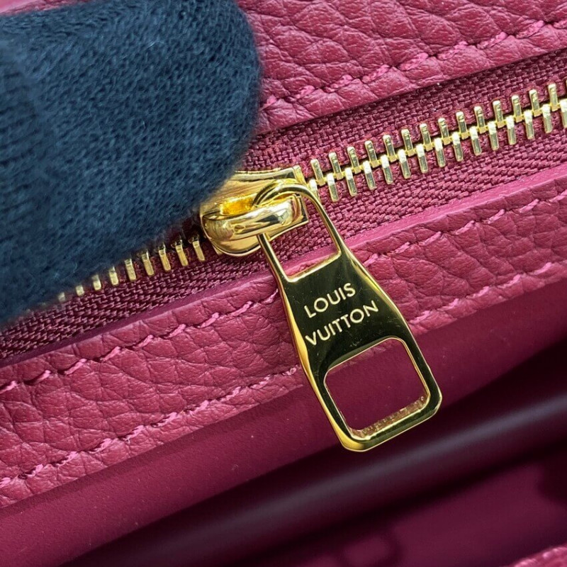 Replica Louis Vuitton Capucines Bb M59061 Eggshell/Lie De Vin Red - Image 15