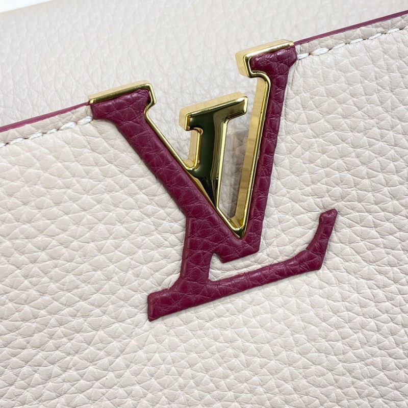 Replica Louis Vuitton Capucines Bb M59061 Eggshell/Lie De Vin Red - Image 8